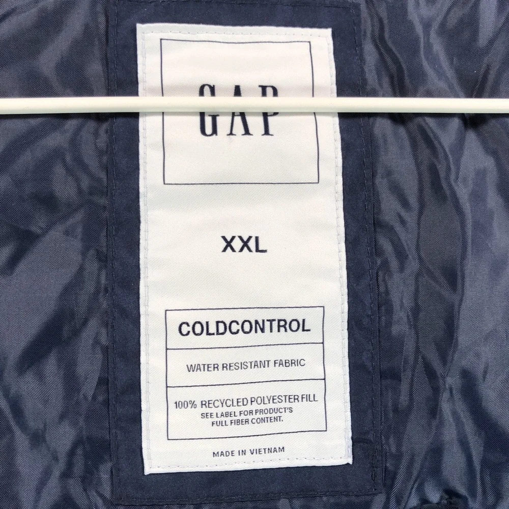 Gap Vest Adult 2XL XXL Burgundy Blue‎ Puffer Insulated Lightweight Jacket NEW